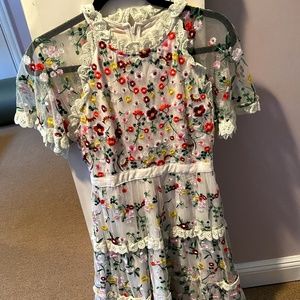 womens flower embroidered designer dress